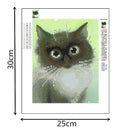 5D Diy Display Diamond Painting Animal White Cat Diamond Embroidery Circula L3X6