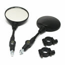 Motorcycle Rearview Side Mirror Black Round For 22mm Bar Scooter Street Bike