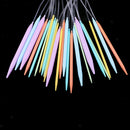 12pcs Plastic Double Pointed Knitting Needles Circular Needles Set 3.5-12mm