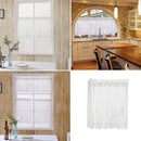 4pcs Embroidered Tier Voile Valance Window Sheer Curtain Home Decor