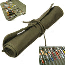 Artist Watercolor Draw Pen Oil Paint Roll Up Canvas Cases Holder Pouch Brush  LJ
