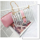Striped Clear Transparent Pvc Women Messenger Crossbody Bag Chains Jelly Su X3J7