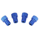 4pcs Presta to Shrader Bicycle Road Bike Valve Adapters Converters (Blue)
