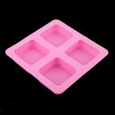 4 grids Square Silicone Soap Making Mold Fondant Cake Chocolate Mould