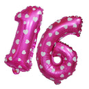 16 Numbers Ages Heart Foil Balloons Birthday Anniversary Party Decor 32 Inch