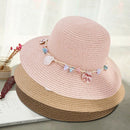 shell Summer Hats for Women Fashion Design Women Beach Sun Hat Foldable Bri