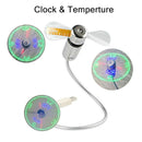 Portable Mini USB LED Clock Fan Cooler with Real Time Display Function Fan Delux