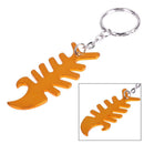 Fishbone Shaped Aluminium Alloy Bottle Opener Anodized Keychains A