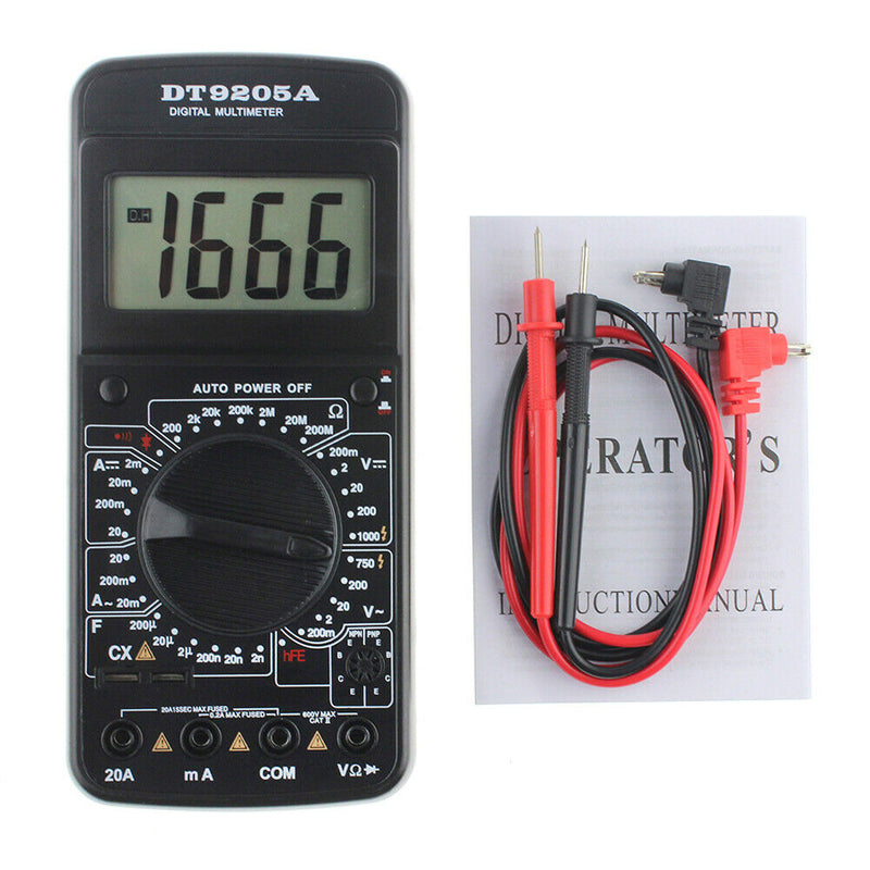 DT9205A Digital AC/DC Electric Handheld Ammeter Resistance Capacitance Test A