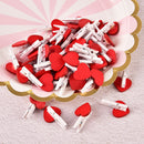 50pcs Red Heart Shape Wooden Clips Clothespins Memo Pegs Photo Paper Clips OME