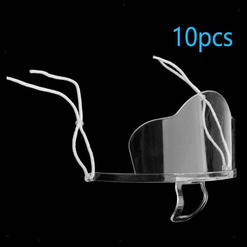 10 PCS Clear Plastic Anti-fog Mouth Shield Restaurant Hotel Food Sanitary Tools