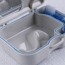 Denture false teeth storage box case with mirror and clean brush appliance FT