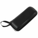 Artificial Leather Sunglasses Eyeglasses Zipper Case with Strap Black