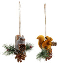 Artificial Squirrel Hanging Pendant For Home Xmas Party Dec Grey/Yellow