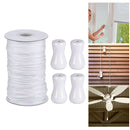 White Braided Lift Shade Cord with 4pcs White Wooden Pendant for Crafting