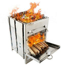 Potable Outdoor Camping Wood Stove Picnic Bbq Grill Stainless Steel Folding