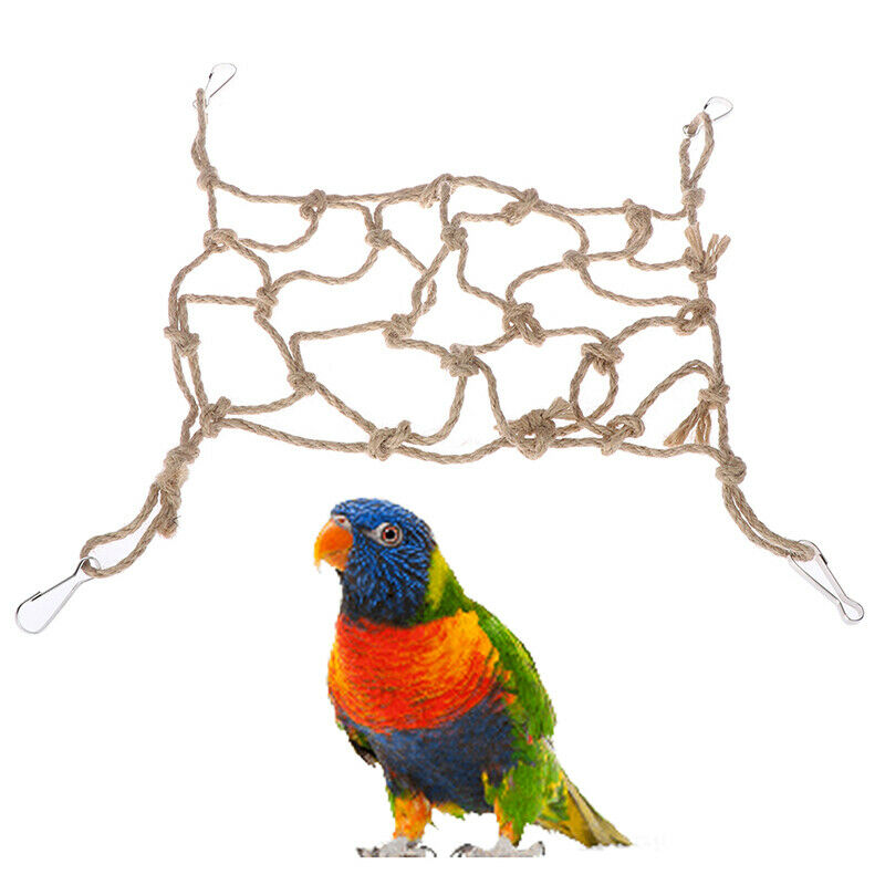 Pet Bird Climbing Net Parrot Toys Hemp Rope Training Climbing Pet Bed Bird Cag3C