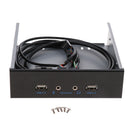 5.25'' Floppy Bay High Speed 9Pin 2Port USB2.0 Hub HD Audio 3.5mm Earphone Jack