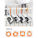 4 PCS Soft Fabric Baby Cloth Activity Black and White Books with Rustle Sound