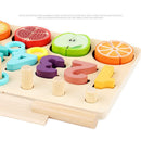 Math Wooden Toys Fruit Cut Pairing Learning Preschool Counting Board Digita