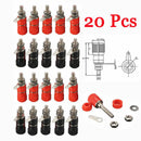 20pcs Red + Black 4mm Banana Socket Binding Post Nut Banana Plug Jack Connector