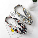 Cross Flower Head With Elastic Hair Band Female Girl Headscarf Plant Print