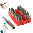 33 pc Security Bit Set Star Hex Key Torx Tamperproof Tri-Wing Screwdriv GWH