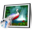 Frameless Painting By Numbers DIY Peafowl Hand Painted Canvas Oil Picture A