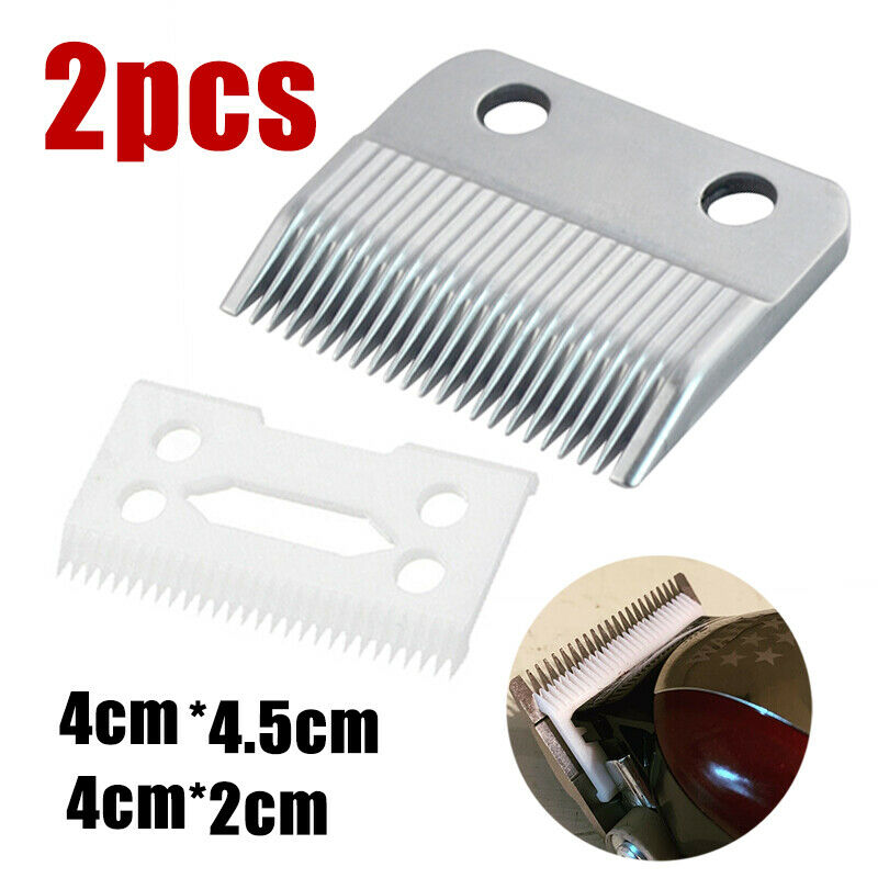 2pcs Ceramic Blade Cutter + Metal Bottom Replacement For Wahl Shear Clipper