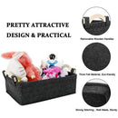 Nordic Black Felt Cloth Desktop Storage Basket with Handles Simple Home Sun V4T5
