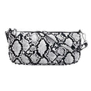 Retro Serpentine Print Women PU Leather Handbags Shoulder Bags (Black)
