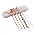 Environmentally Friendly Stainless Drink Straws Set with Carry Box and Clea