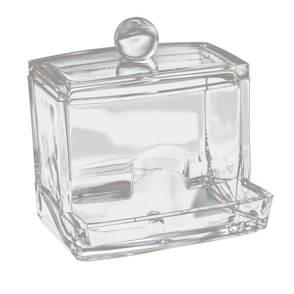 Clear Acrylic Cotton Swab Makeup Case Stick Box Storage Stand Rack Y4V7