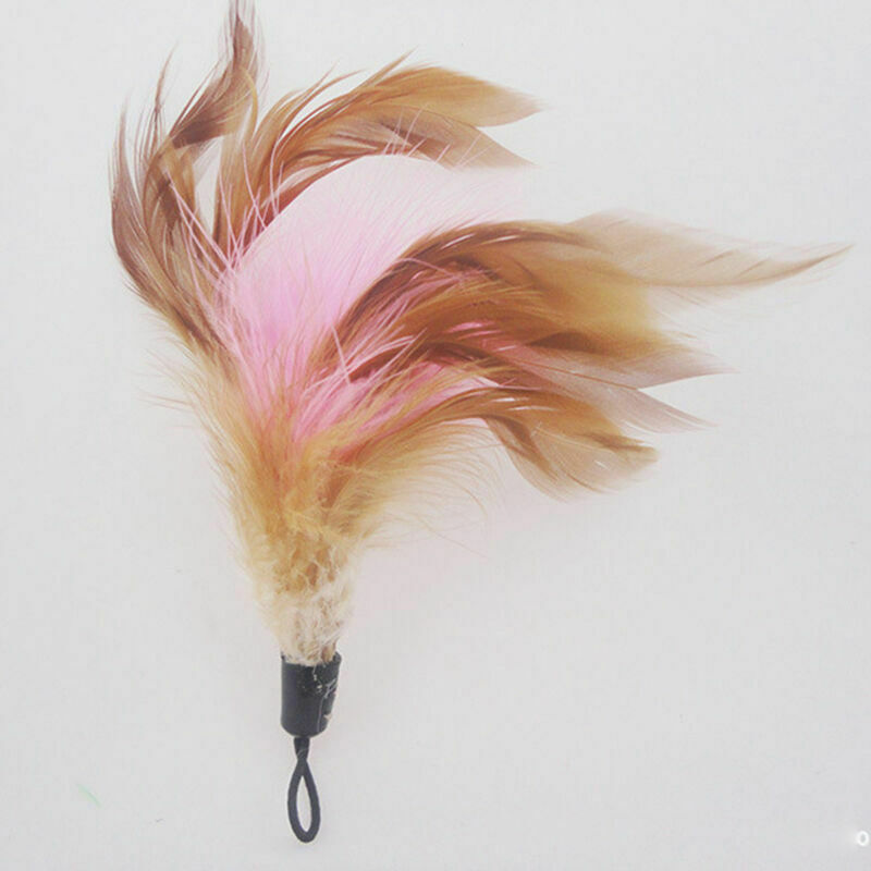 2pcs Kitten Play Teaser Cat Wand Replacement Head Interactive Feather_Bell O2T1