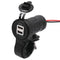 Waterproof Motorcycle Handlebar Charger 3.1A Dual USB Socket Power Adapter