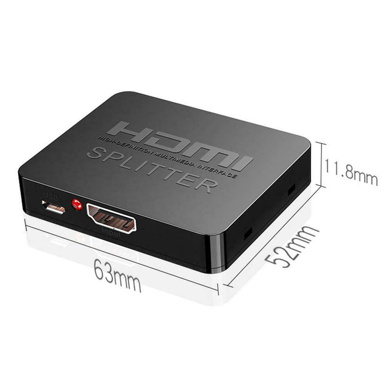HW-HD102M HDMI Mini Splitter 1 Input 2 Output 4K x 2K Dual HDMI Adapter