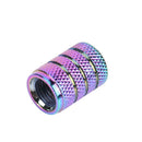 4pcs Rainbow Color Aluminum 3-Groove Style Car Wheel Tire Valve Caps Covers