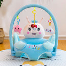 Cartoon Baby Infant Learning Sit Chair Baby Support Seat (Blue w/ Pole) A