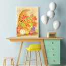 5D DIY Pumpkin Flower Diamond Painting Full Round Drill Rhinestone Picture
