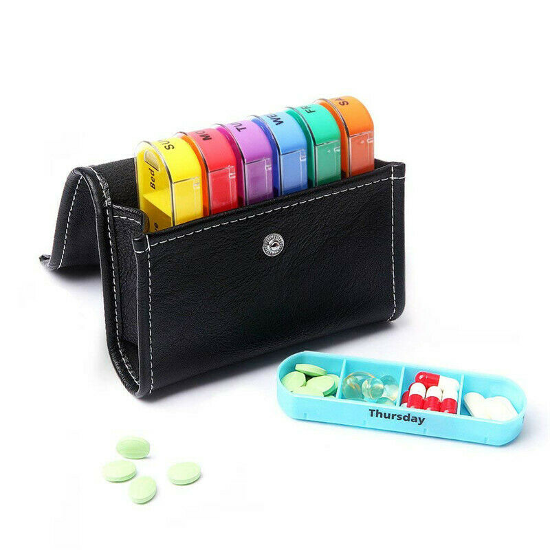 1Pc 28 Squares Weekly 7 Days Tablet Pill Box Holder Medicine Storage Organi N3M9