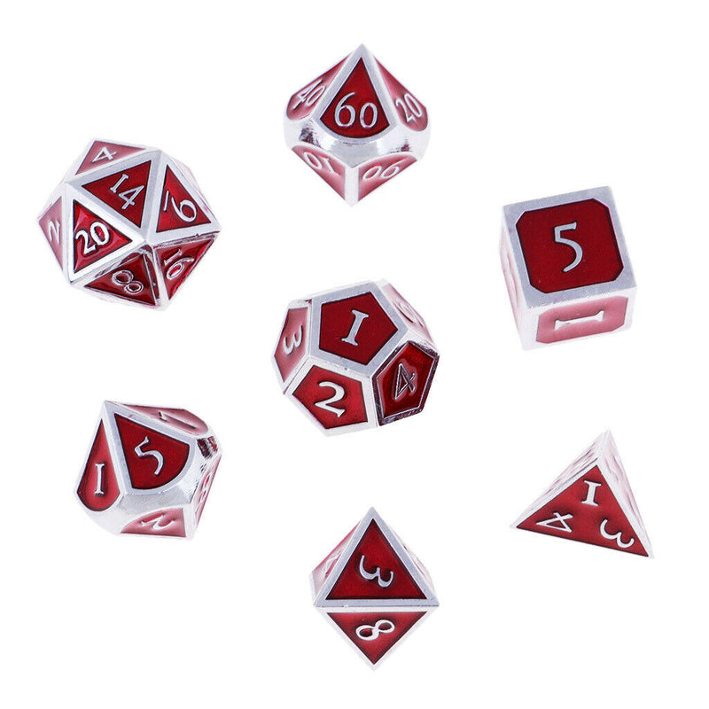 7pcs Set Dice Multi-sided Dice Red Gem Dice For D \u0026 D Table Game