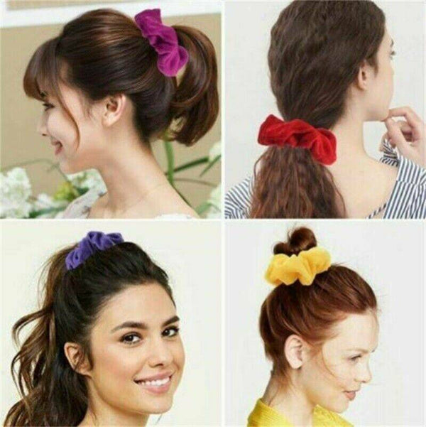 12x Women Girl Velvet Hair Scrunchies Hair Ties Elastic Hair Band Ropes Headband