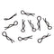 1/12th RC Buggy Bodyshell Clip Pins 150x Black for Vehicle Models Body Shell