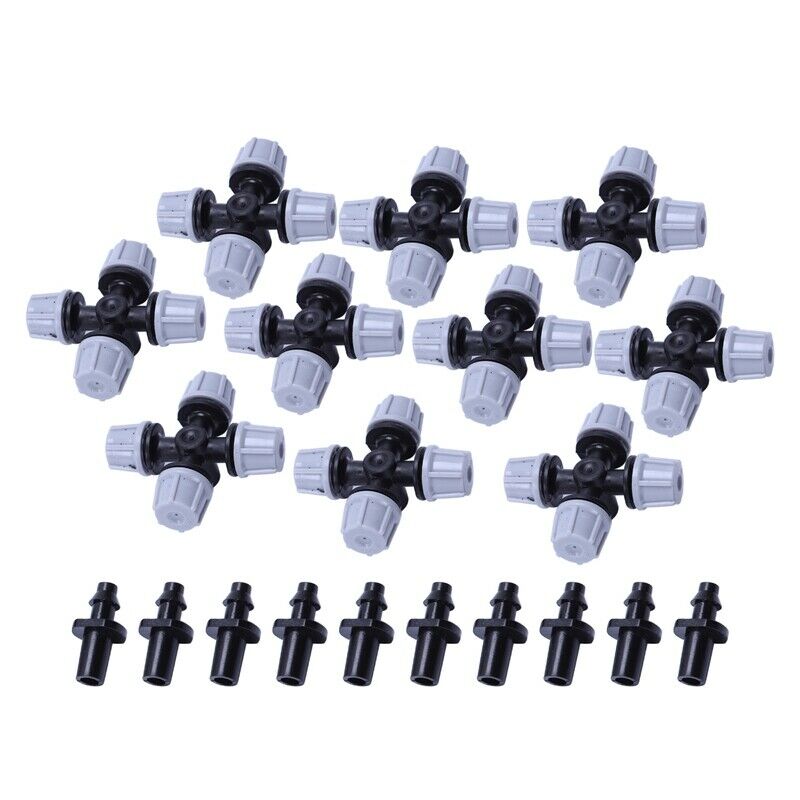 Greenhouse Humidifier Plant Misting Cross Atomizing Nozzle Sprinkler Tee (1