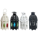 European Metal Moroccan Candle Holder Votive Candlestick Home Decor White