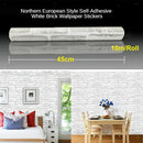 Self-Adhesive Tile Wallpaper Wall Panels DIY White Brick Style Wall Stickers for