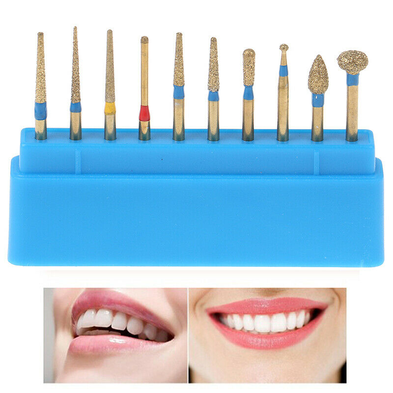 10Pcs/box Dental Diamond High Speed Burs for Polishing Smoothing Teeth   Nw