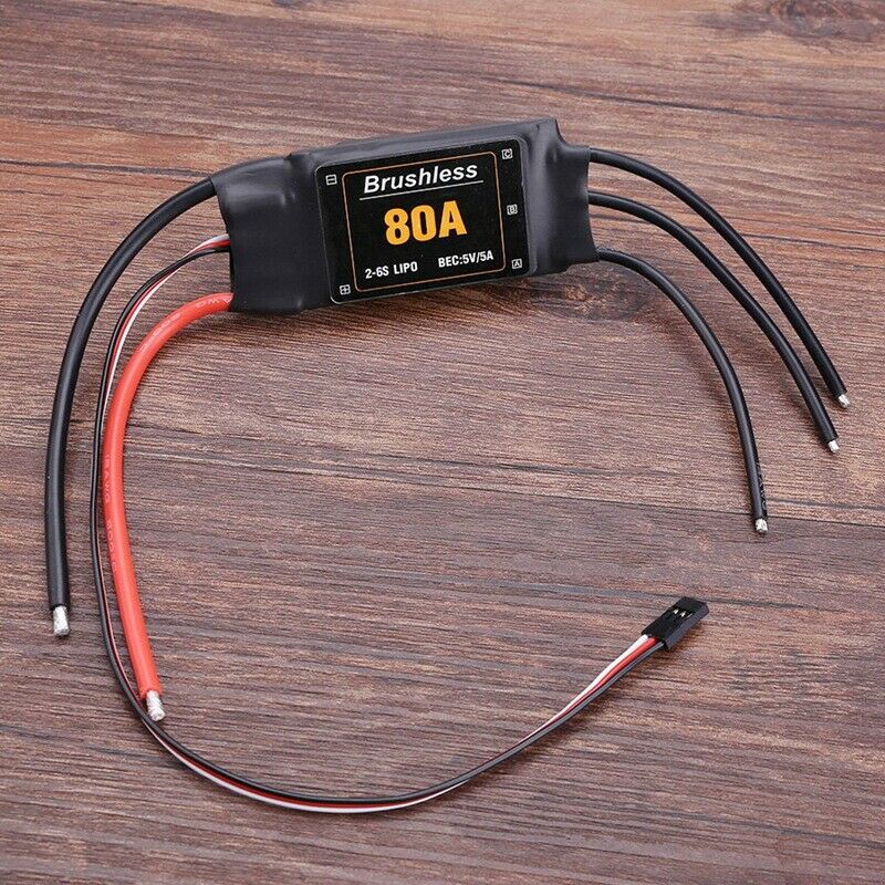 80A ESC BEC 2-6S Lipo Speed Controller with UBEC for RC Airplanes Helicopte P7N3