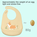 Cartoon Silicone Kids Bib Waterproof Baby Feeding Adjustable Apron (Yellow) A