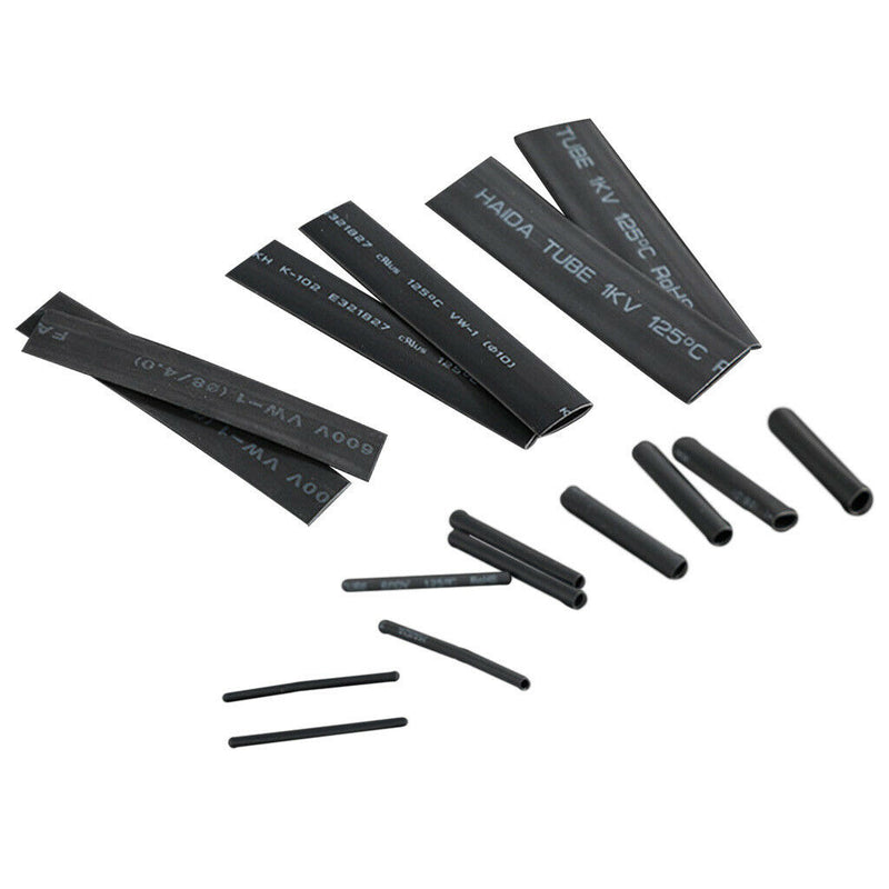 328x Black Weatherproof 2:1  Shrink Sleeving Tubing Tube Assortment Kit